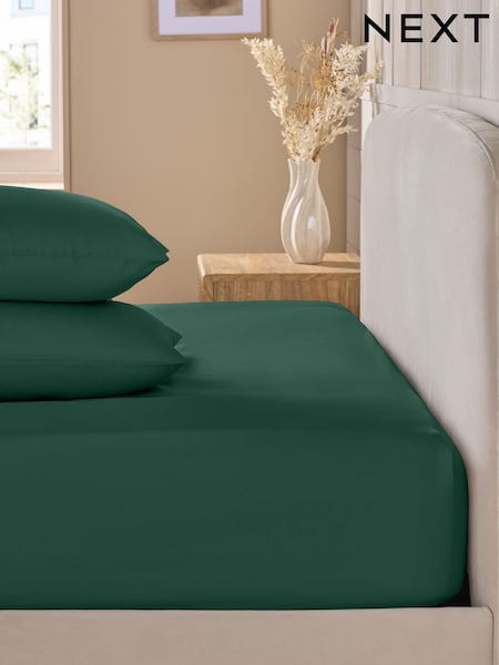 Teal Blue Cotton Rich Fitted Sheet (AN2214) | £10 - £16