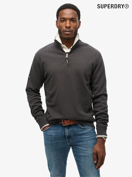 Superdry Grey Utility Logo Henley 100% Cotton Sweatshirt (AN2266) | £65