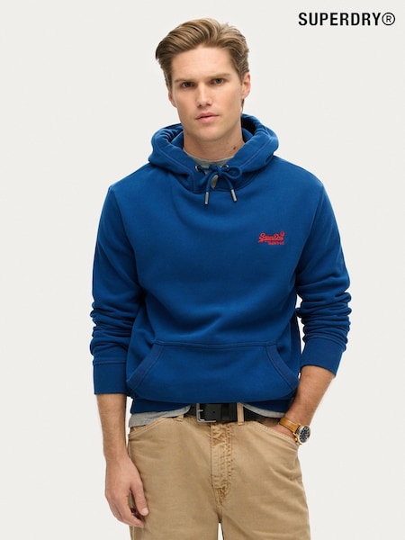 Superdry Blue Essential Slim Fit Logo Hoodie (AN2277) | £55