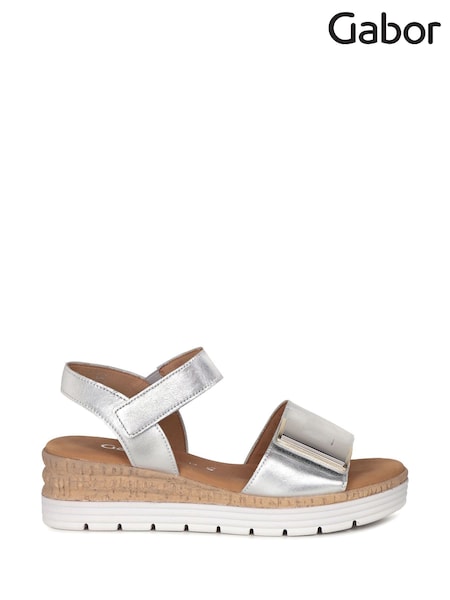 Gabor Silver Shout Wedge Heeled Sandals (AN2351) | £95