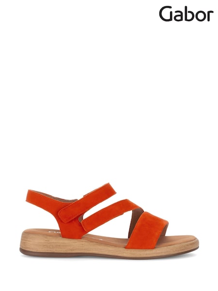 Gabor Orange Oporto Pumpkin Suede Sandals (AN2352) | £85