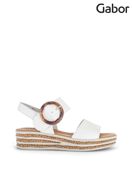 Gabor Cream Andre Latte Leather Sandals (AN2355) | £85