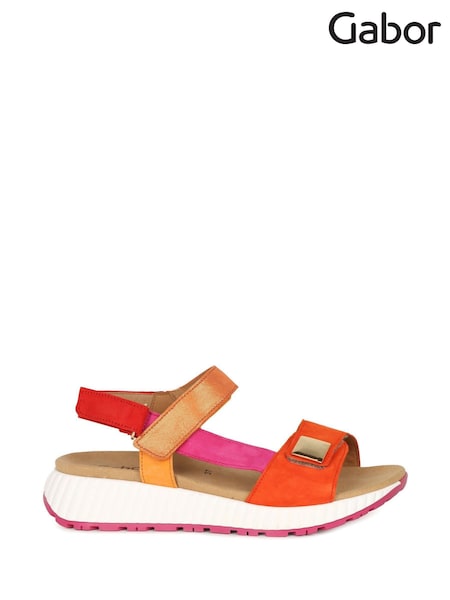 Gabor Orange Gifted Pumpkin Combination Suede Sandals (AN2360) | £95