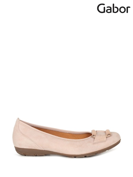 Gabor Pink Raven Rouge Suede Ballerinas Style Shoes (AN2362) | £95