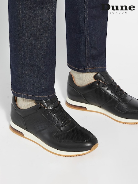 Dune London Black Trilogy Perforated Runner Trainers (AN2392) | £109