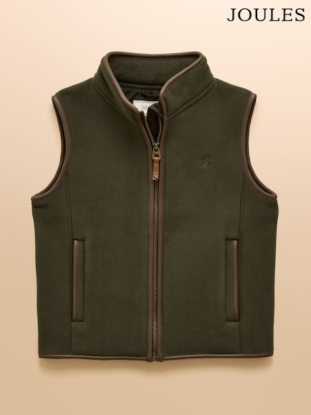 Joules Kids' Heritage Dark Green Fleece Gilet (AN2556) | £29 - £35