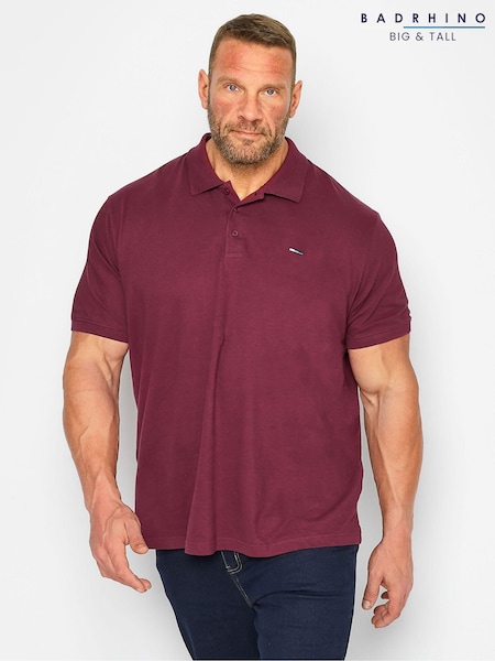 BadRhino Big & Tall Red 100% Cotton Polo Shirt (AN2587) | £20