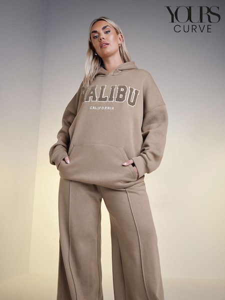 Yours Curve Brown Malibu Hoodie (AN2637) | £31