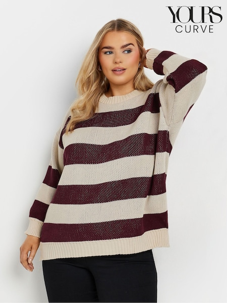 Yours Curve Red Stripe Jumper (AN2638) | £27