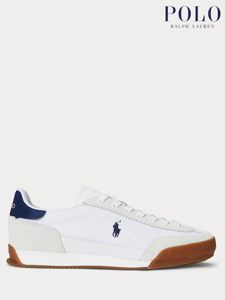 Polo Ralph Lauren White Hertiage Tracker Contrast Suede Trainers (AN2682) | £139
