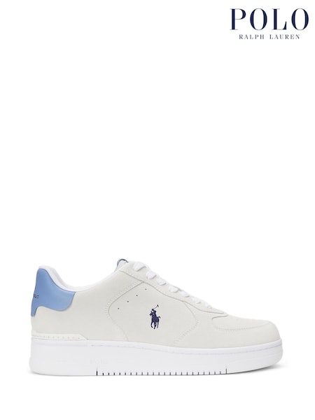 Polo Ralph Lauren White Masters Court Suede Trainers (AN2704) | £139