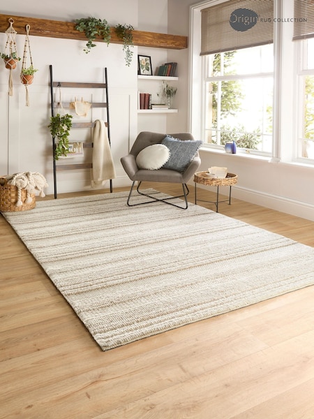 Origin Rug Collection. Cream Chunky Knit Rug (AN2850) | £130