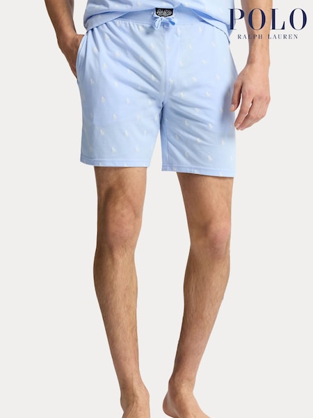 Polo Ralph Lauren Light Blue All Over Pony Print Jersey Shorts (AN2877) | £60