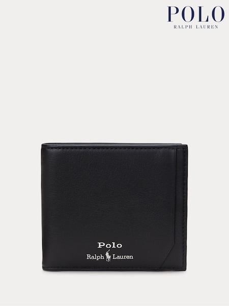 Polo Ralph Lauren Black Smooth Leather Billfold Logo Wallet (AN2889) | £109