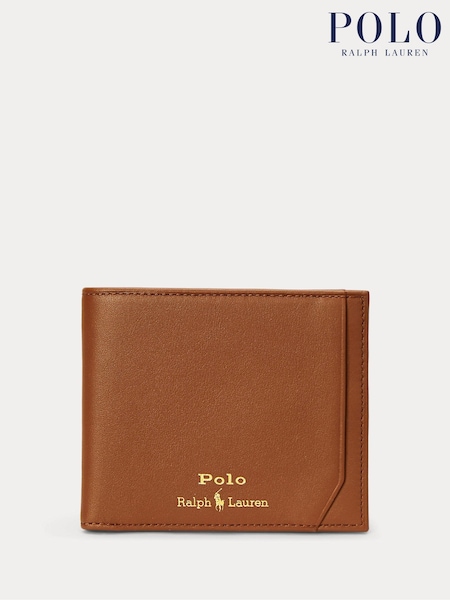 Polo Ralph Lauren Brown Smooth Leather Billfold Logo Wallet (AN2899) | £109