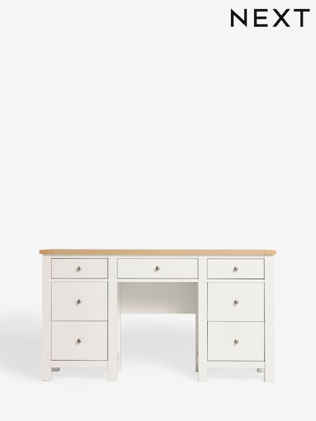 Chalk Malvern Paint Effect 7 Drawer Wide Console Dressing Table (AN3017) | £525