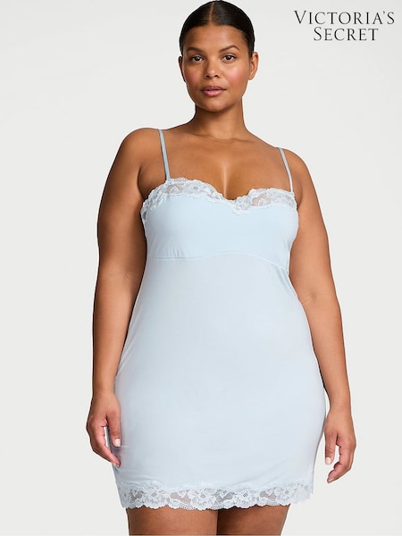 Victoria's Secret Palest Blue Modal Straight Neck Slip Dress (AN3029) | £49
