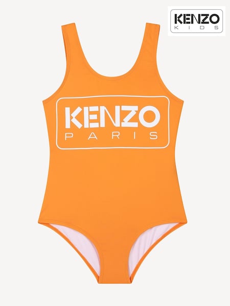 KENZO KIDS Orange Rectangle Logo Swimming Costume (AN3155) | £65 - £75