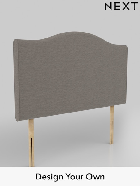 Fine Chenille Easy Clean/Dark Smoke Grey Arch Headboard (AN3244) | £460