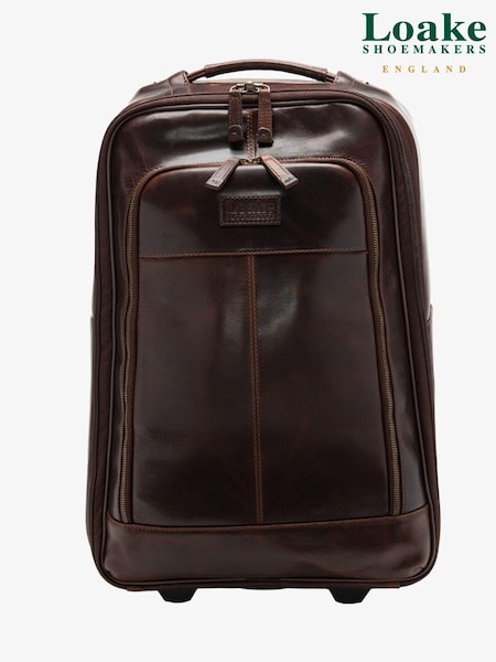 Loake Leather Wheeled Brown Suitcase (AN3263) | £250