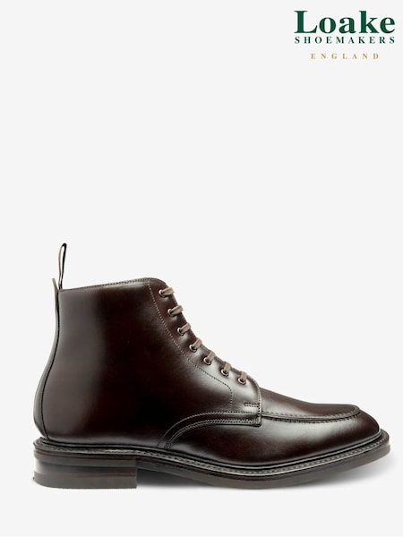 Loake Handpainted Calf Leather Apron Front Brown Boots (AN3264) | £310