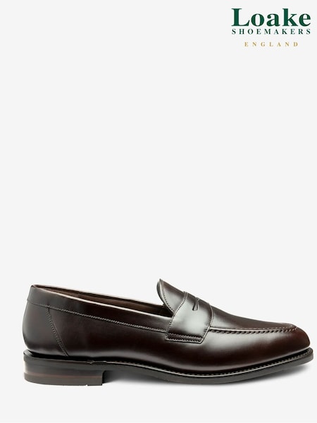 Loake Leather Saddle Trim Brown Loafers with A Rubber Sole (AN3266) | £255