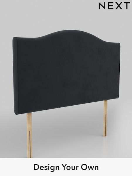 Plush Velvet Easy Clean/Charcoal Grey Arch Headboard (AN3374) | £460