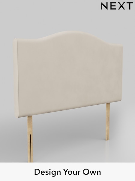 Plush Velvet Easy Clean/Oyster Arch Headboard (AN3377) | £460