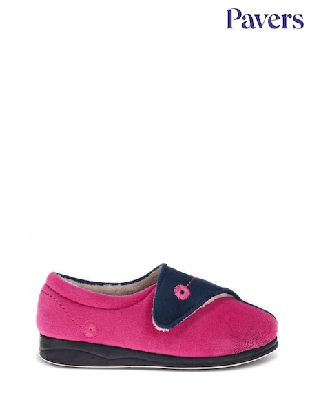 Pavers Navy Raspberry Wide Fit Wide Fit Antibacterial Slippers (AN3424) | £25