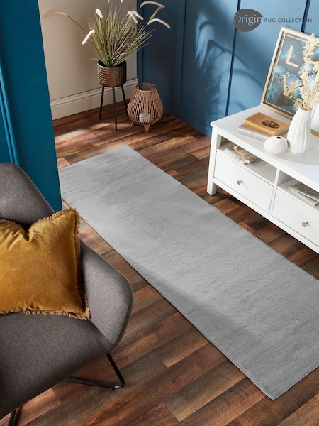 Origin Rug Collection. Grey Washable Faux Fur Rug (AN3425) | £50