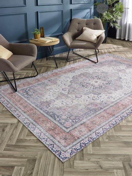 Origin Rug Collection. Pink Washable Croft Rug (AN3469) | £50 - £150
