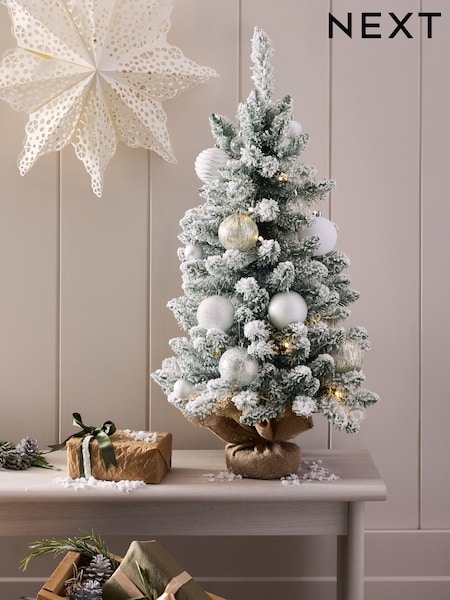 White 3ft Alpine Snowy Pre Lit Christmas Tree (AN3479) | £25