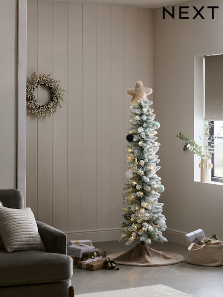 White 6ft Slim Alpine Snowy Pre Lit Christmas Tree (AN3482) | £90