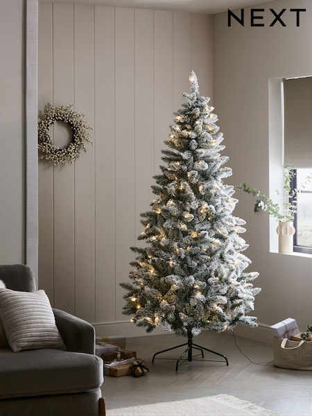 White 7ft Alpine Snowy Pre Lit Christmas Tree (AN3484) | £165
