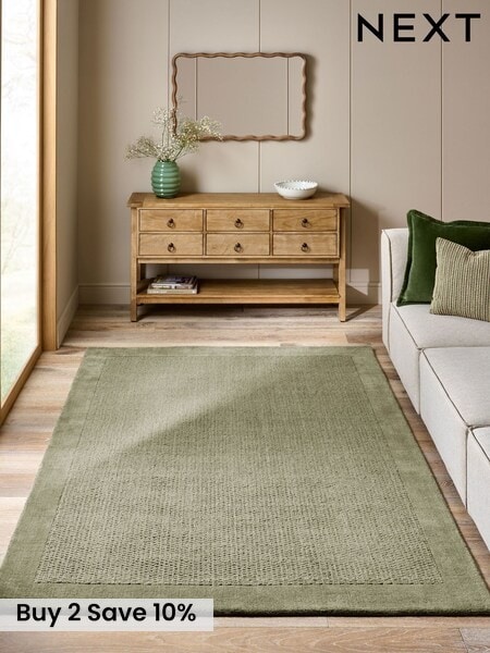 Green Florence Border Rug (AN3545) | £80 - £280
