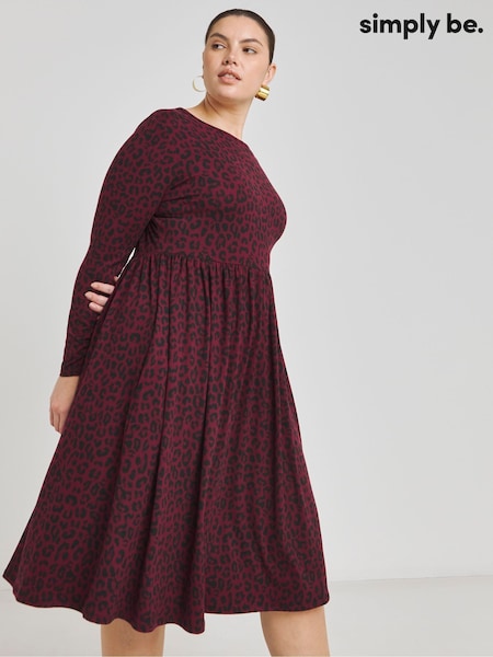 Simply Be Brown Supersoft Pocket Midi Dress (AN3590) | £29