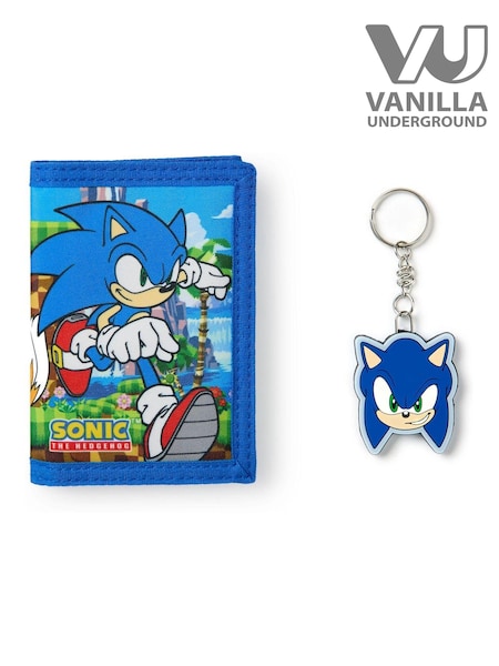 Vanilla Underground Blue Sonic The Hedgehog Boys Wallet & Keyring (AN3615) | £14