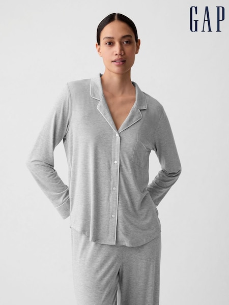 Gap Grey Long Sleeve Modal Pyjama Shirt (AN3657) | £30