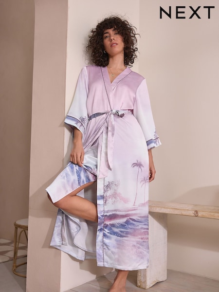 Pink Scene Lightweight Dressing Gown (AN3682) | £48