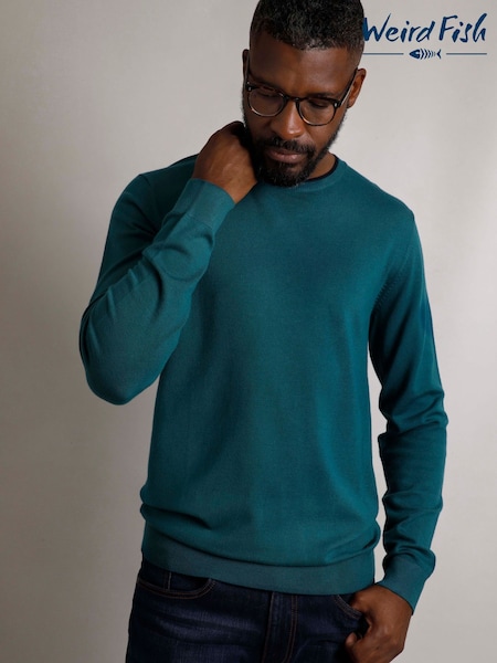 Weird Fish Blue Noah Crew Neck Jumper (AN3846) | £55