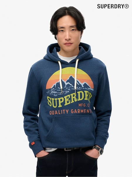 Superdry Blue Great Outdoors Relaxed Hoodie (AN3871) | £55
