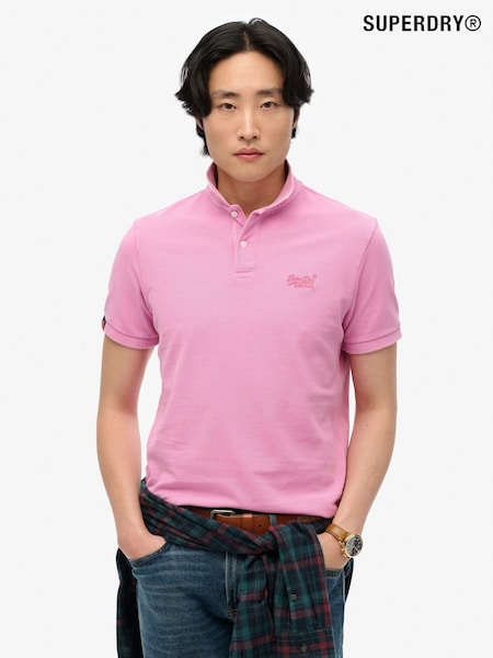 Superdry Pink Vintage Destroy Relaxed 100% Cotton Polo Shirt (AN3880) | £35