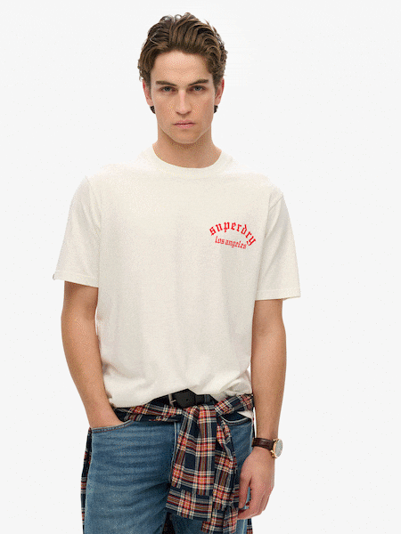 Superdry White Neo Tattoo Loose 100% Cotton T-Shirt (AN3889) | £30