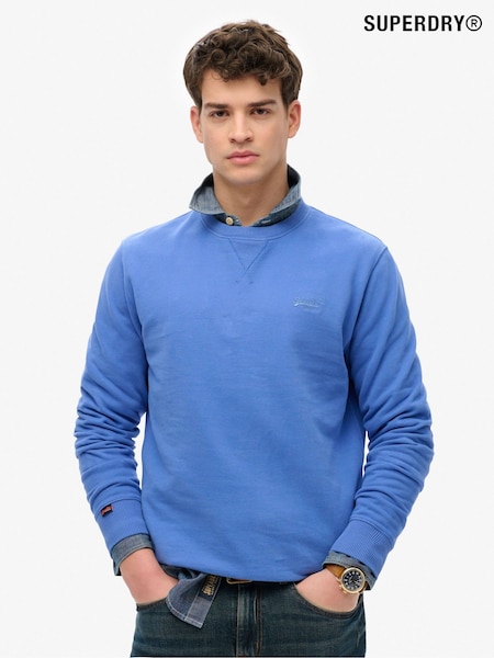 Superdry Blue Essential Logo Crew Loose Fit Sweatshirt (AN3899) | £45