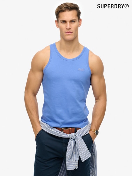 Superdry Blue Essential Logo 100% Cotton Vest (AN3917) | £18