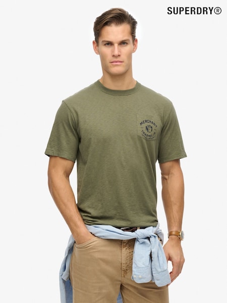 Superdry Green Merchant Graphic Loose Fit 100% Cotton T-Shirt (AN3930) | £30