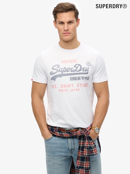 Superdry White VL Heritage Relaxed 100% Cotton T-Shirt (AN3936) | £27