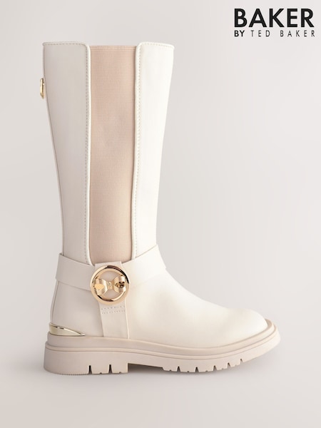 Baker by Ted Baker Girls Tall Knee High Boots with Bow Charm (AN3974) | £62 - £64