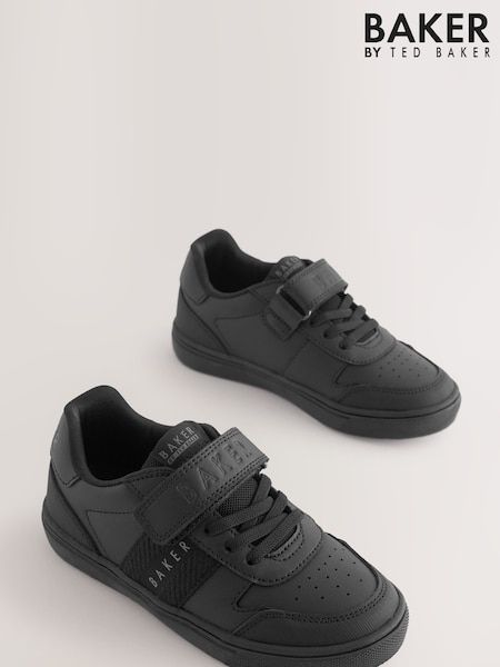 Baker by Ted Baker Boys Back to School Black Branded Tape Trainers (AN3976) | £40