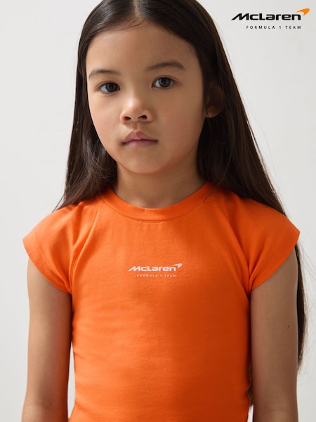Reiss Orange Grace 9-13 yrs McLaren F1 Team Cropped Logo T-Shirt (AN4010) | £22
